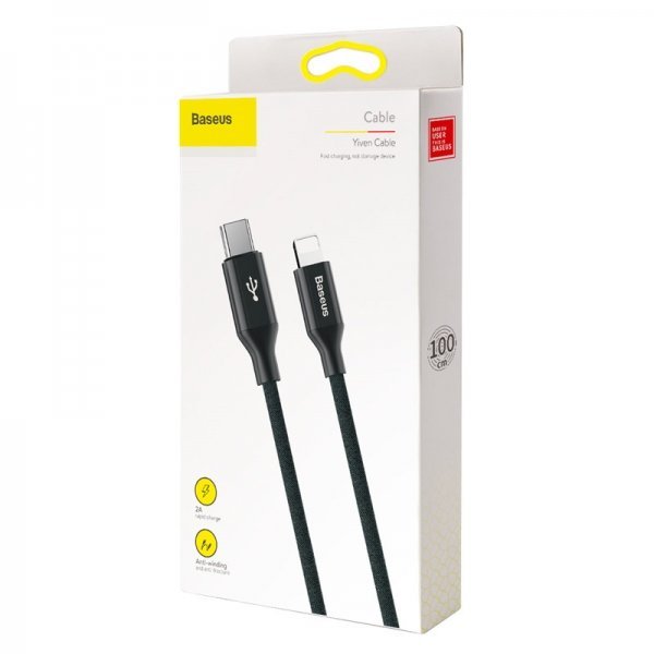 Baseus Yiven Series Cable 1M - Black - 	كابل شحن ومزامنة البيانات من منفذ Type-C إلى Lightning 1 متر أسود