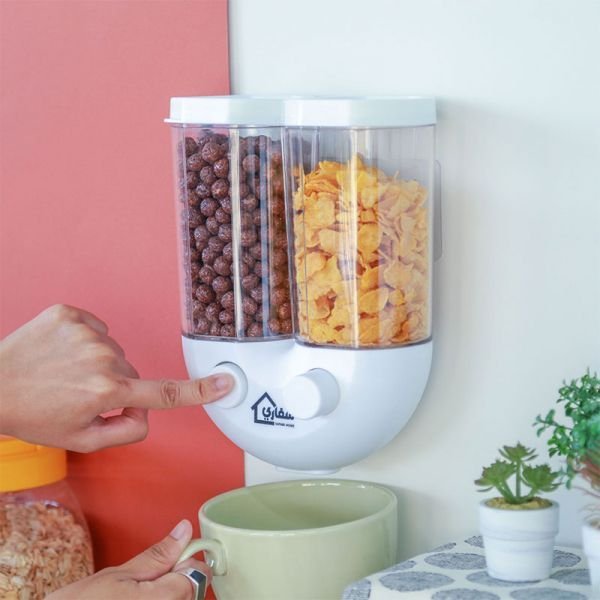 SAF-M003-موزع حبوب مزدوج  سفاري ١.٣ كيلو - أبيض-6901234530001