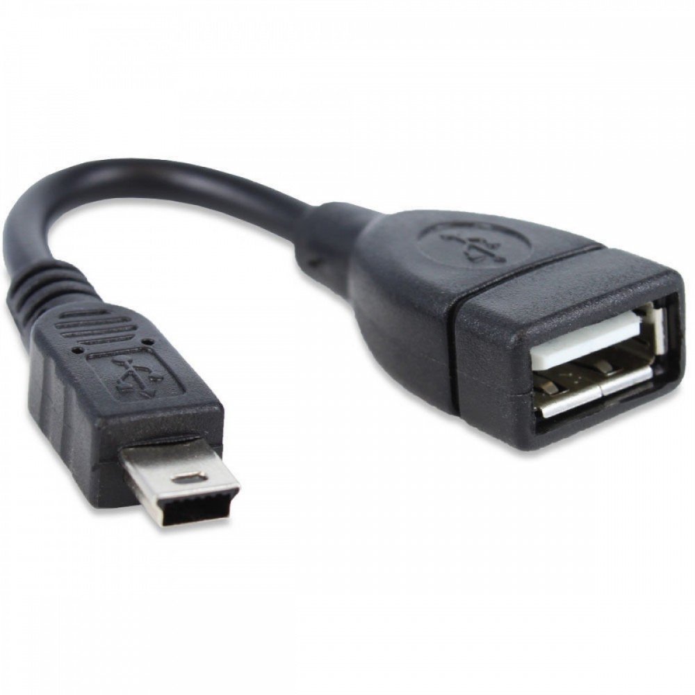 Mini USB OTG Cable - USB Mini B (5 Pin) to USB A Female - 2 بي متوافق مع مسجلات السيارات