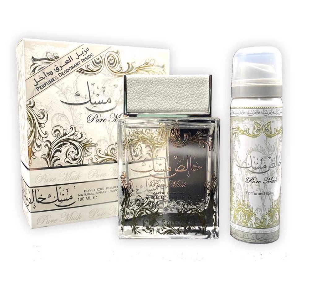 عطر خالص مسك من لطافة للجنسين ، او دى بارفان 100 مل و مزيل عرق بخاخ 50 مل