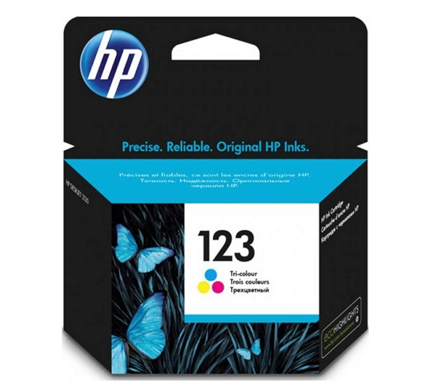 خرطوشة حبر أصلية ثلاثية الألوان 123 متعدد الألوان - HP 123 Tri-color Original Ink Cartridge