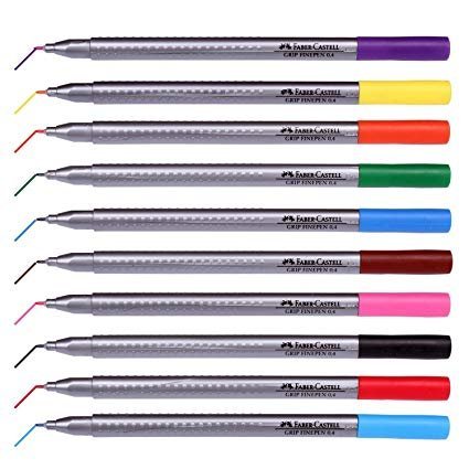 10 أقلام ذوات سنة دقيقة جم 0.4ملم من فايبر كاستل Grip Finpen 0.4mm