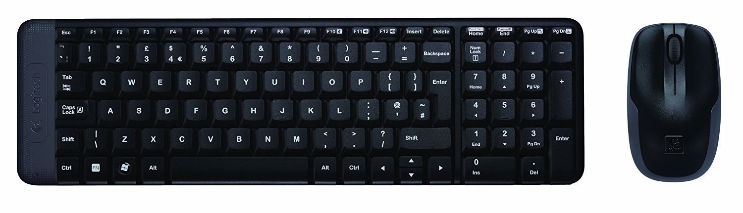 لوجيتك MK220 لوحة مفاتيح عربي وانجليزي كومبو وماوس لاسلكيين - اسود