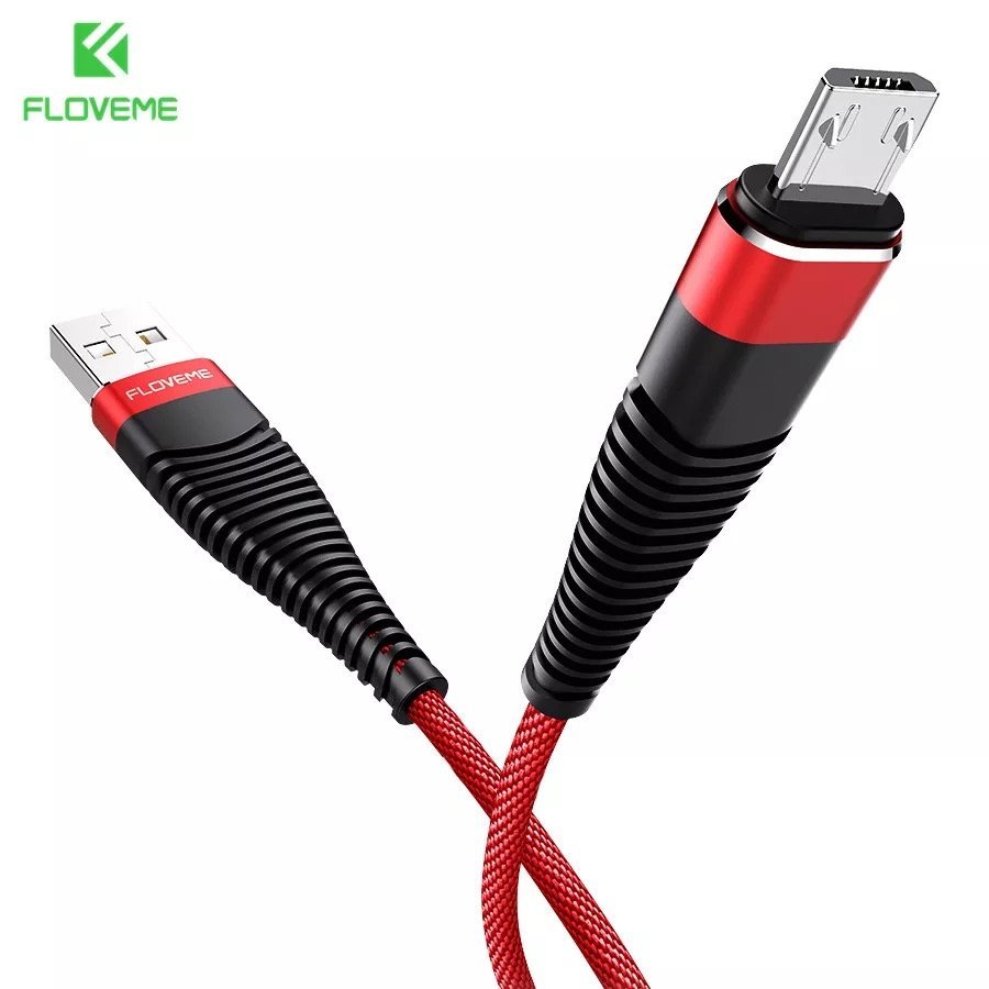 كيبل شحن مايكرو- يو اس بي Micro-USB بلونين مختلفين من شركة Floveme عرض خاص ١+١