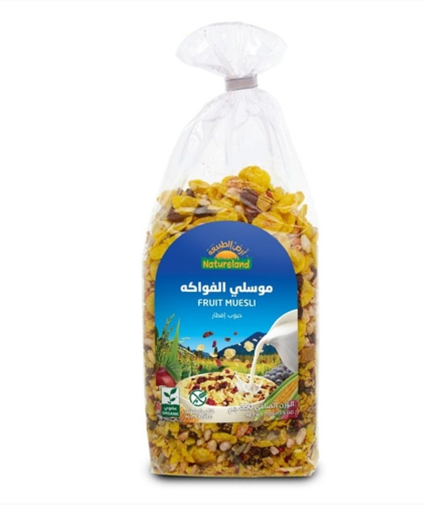 موسلي الفواكه؛ حبوب إفطار؛ عضوي