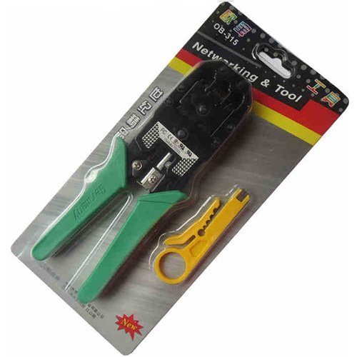 أداة كماشة الثني/القص/التعرية لوحدة الشبكة المزدوجة أسود/أخضر - Wire Cable Crimper Tool Multicolour