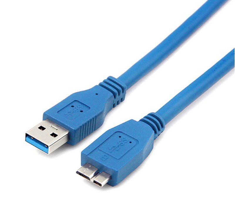 كيبل USB 3.0 A إلى Micro B عالي السرعة وبجودة عالية لنقل البيانات متوافق مع الهاردسكات الخارجية  WD/Seagate/Toshiba/Samsung/Hitachi بطول 1.5, بلون أزرق