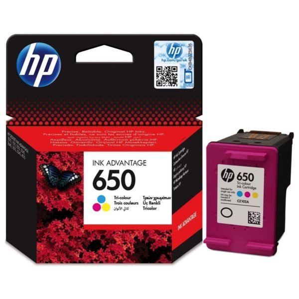 خرطوشة حبر أصلية ثلاثية الألوان 650 متعدد الألوان - HP 650 ORIGINAL INK CARTRIDGES COLOUR