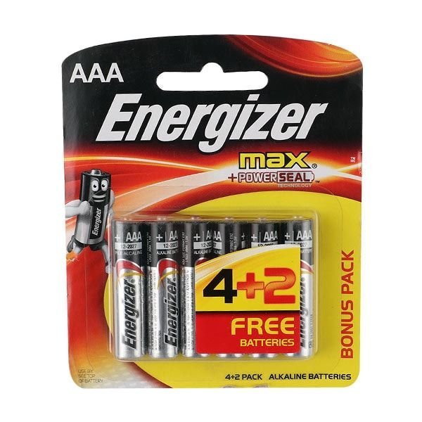 بطاريات إنيرجايزر AAA Max + Powerseal  - حزمة بطاريات 2+4 مجاناً - 5213