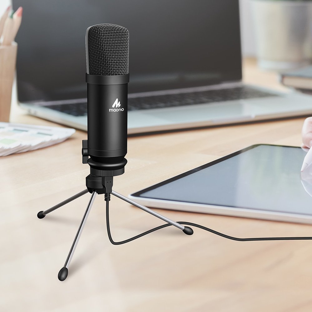 كوندنسر مايكريفون صغير يعمل على الـ USB إحترافي مع حامل للميكريفون 192kHz/24bit