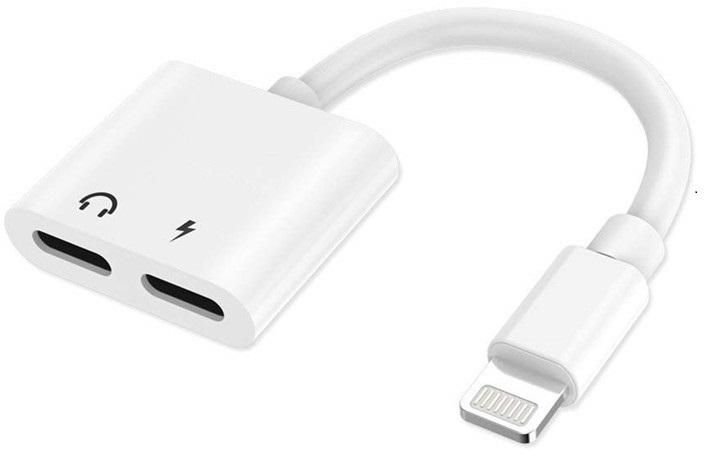 محول توزيع لايتنينغ 2 في 1 أبيض -  Dual Lighting Headphone Audio and Charge Adapter
