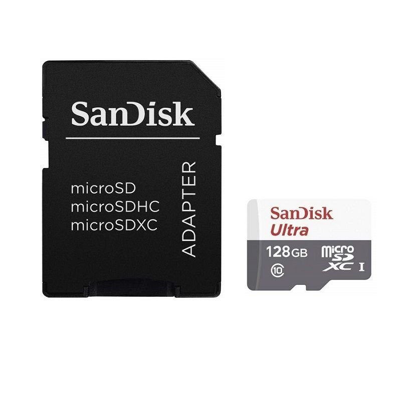 بطاقة ذاكرة MicroSDHC ألترا لنظام التشغيل أندرويد رمادي / أبيض من سانديسك مع توصيلة (ادابتر )