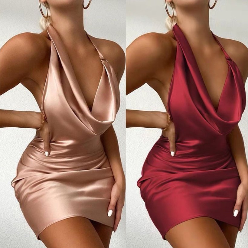 فستان vneck تصميم اوروبي